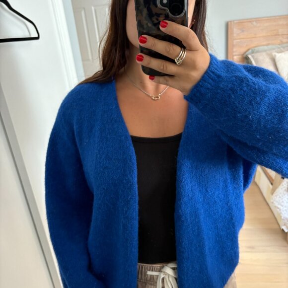 Banana Republic - Cozy Oversized Cardigan - Haigh Blue - Large - Picture 3 of 6